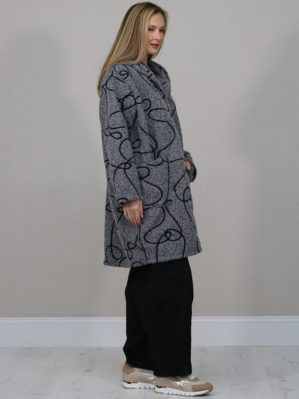 Embroidered Pattern Wool Italian  Jacket