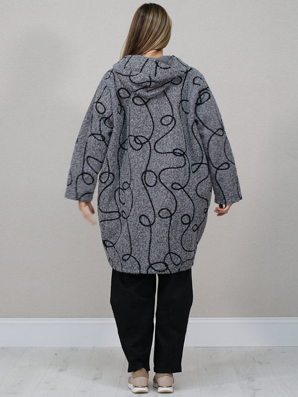 Embroidered Pattern Wool Italian  Jacket