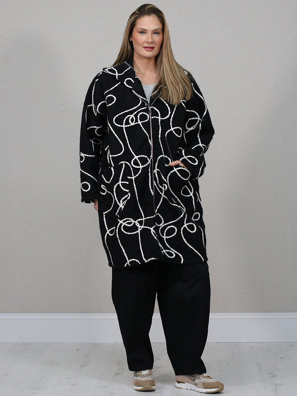 Embroidered Pattern Wool Italian  Jacket