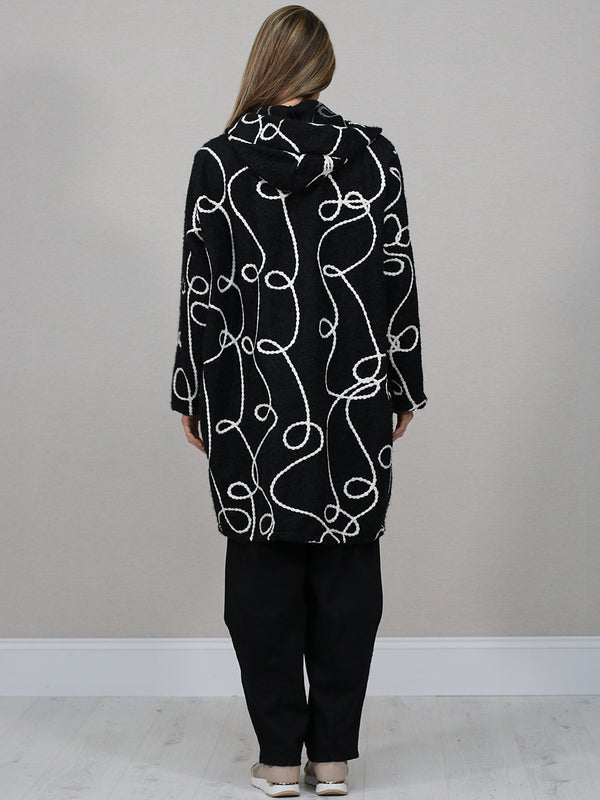 Embroidered Pattern Wool Italian  Jacket