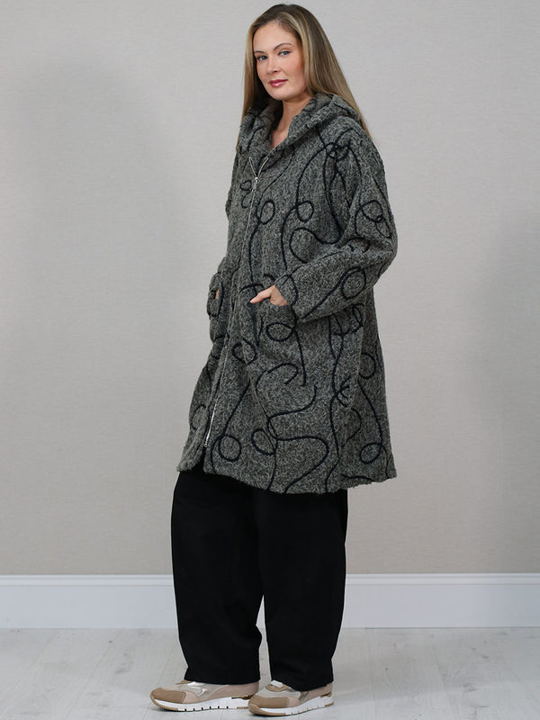 Embroidered Pattern Wool Italian  Jacket