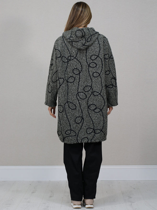 Embroidered Pattern Wool Italian  Jacket