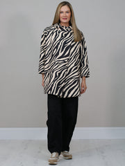 Italian Zebra Print Woolen Coat