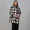 Italian Grid Pattern Woolen Wrap Coat