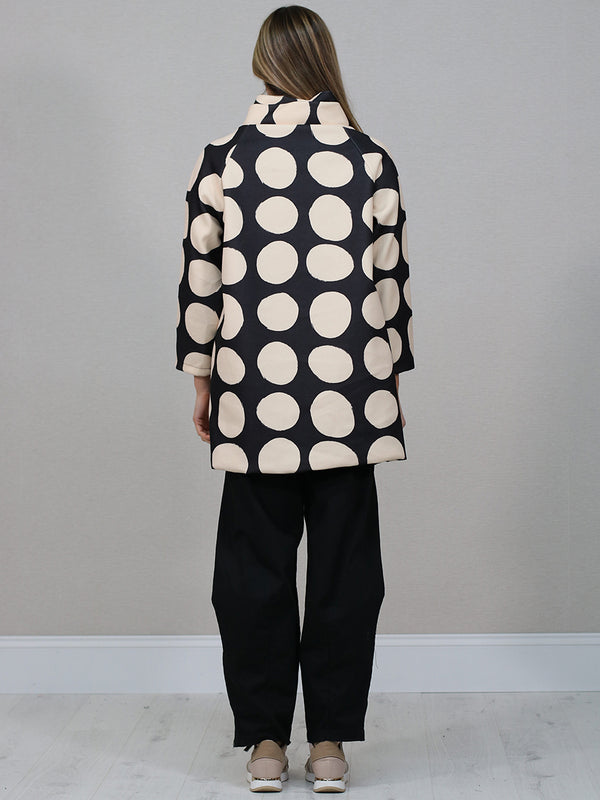 Italian Polka Dot Woolen Coat