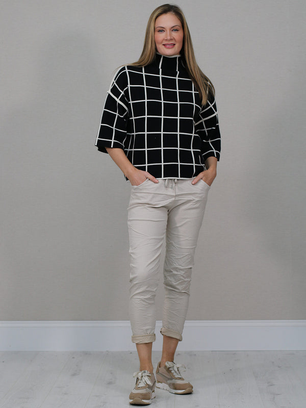 Studio Luxe Grid Knit Top