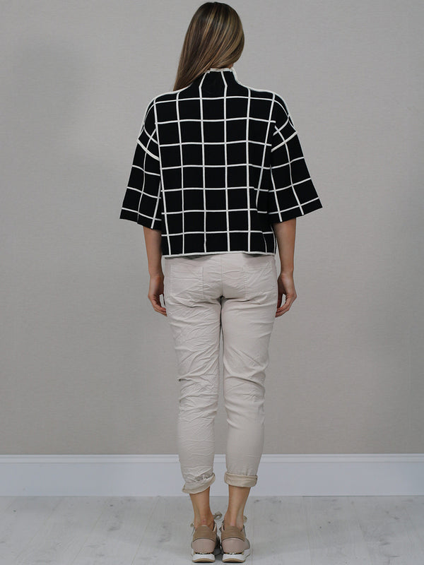 Studio Luxe Grid Knit Top