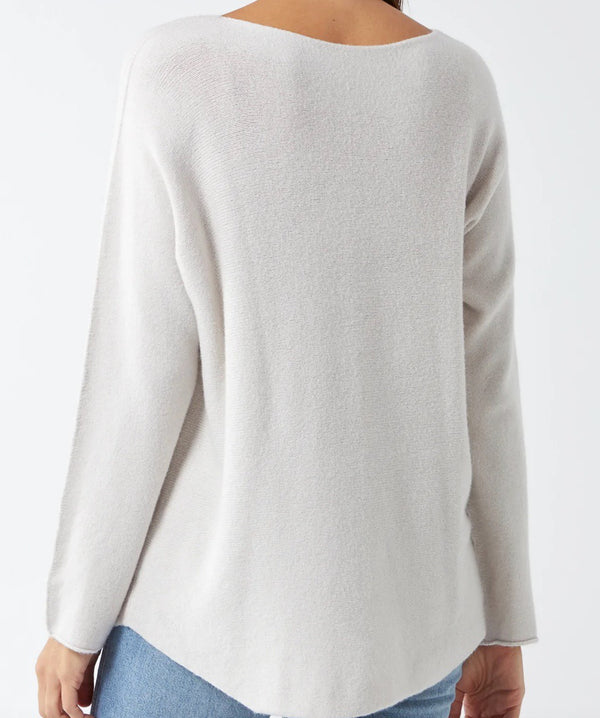 Soft as Cashmere Curved Hem Round Neck