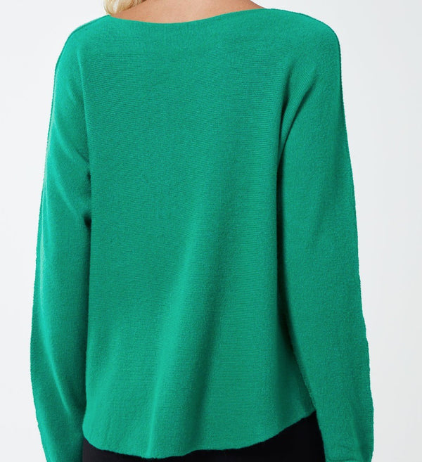 Soft as Cashmere Curved Hem Round Neck