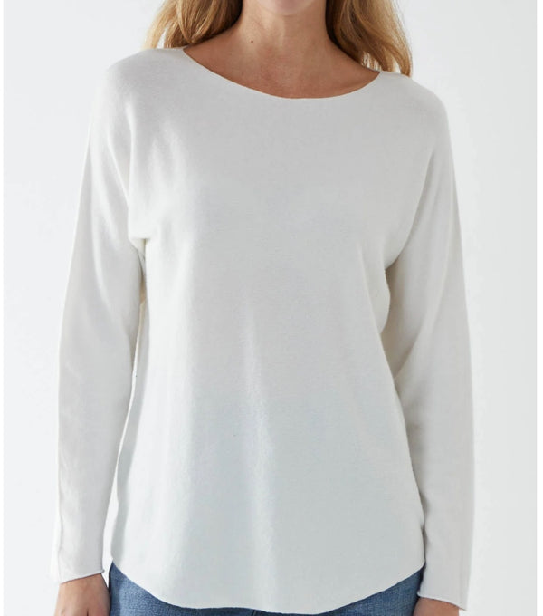 Soft as Cashmere Curved Hem Round Neck