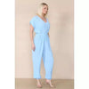 Elasticated Short-Sleeve Belted Jumpsuit