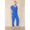 Elasticated Short-Sleeve Belted Jumpsuit