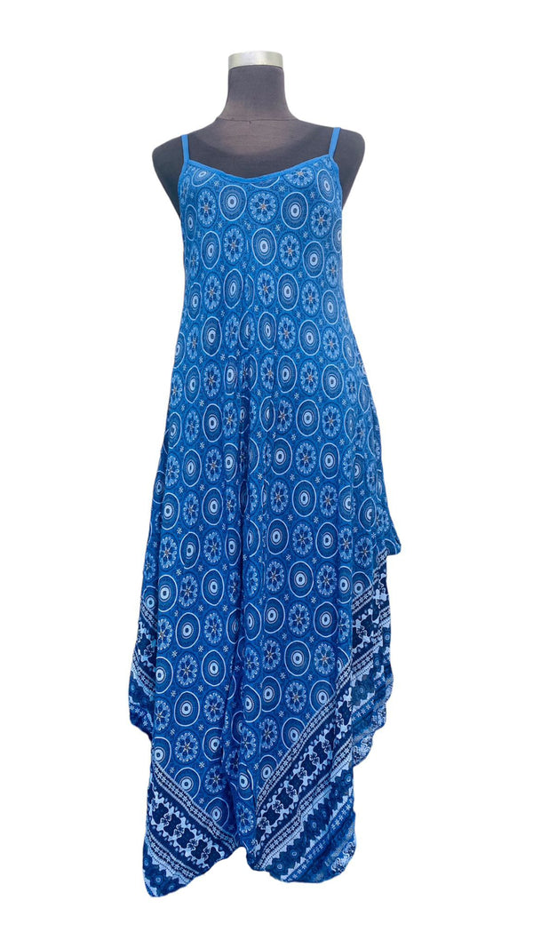 Women's Sleeveless Italian circle Printed Handkerchief Dress