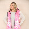 Holographic Zipper Puffer Jacket