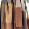 Checked Brown/Grey Viscose Scarf