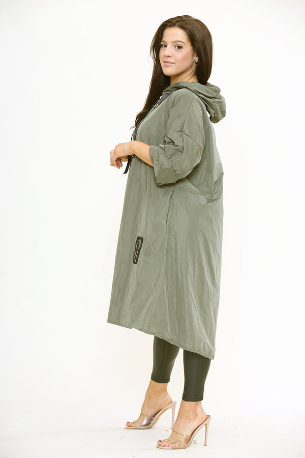Lightweight Raincoat Hooded Hope Print (Regular & Plus Sizes)