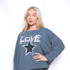 Star Love Print Cotton Sweater
