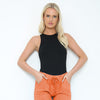 Bermuda Cotton Stretch Knot Front Shorts